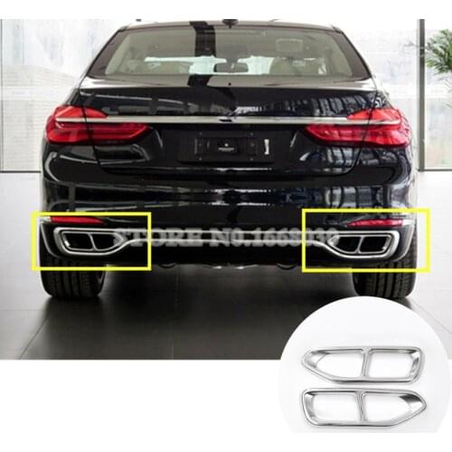 Rear Exhaust Muffler Tail Pipe Cover 2pcs For BMW 7 Series G11 G12 2016-2020 Car accesories interior Car decoration