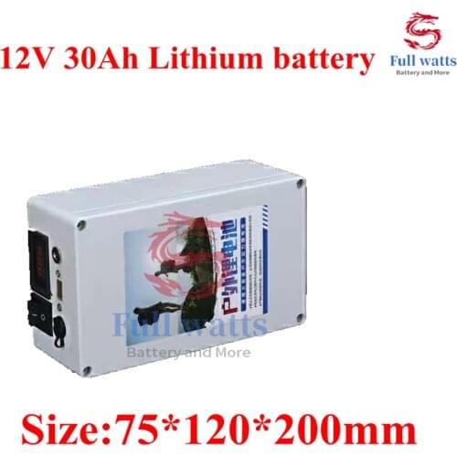 12v 30Ah Lithium Ion Battery Pack 3.7V 18650 Battery Holder with 50A Bms 4S for 12V 600W Armin Lawrence Fish Finder+5A Charger