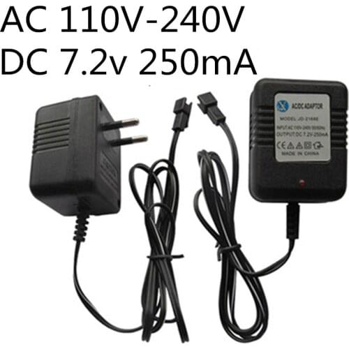 7.2V Battery Charger AC 110V-240V Input DC 7.2v 250mah For 7.2 V AA NiCd/NiMH battery pack charger SM Plug For RC Toys