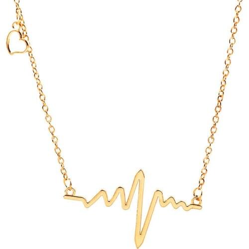 Korean Fashion Ladies Short Choker New Frequency Wave Rose Gold Harajuku Women NecklaceClavicle Neckl Chain 2021 Jewelry