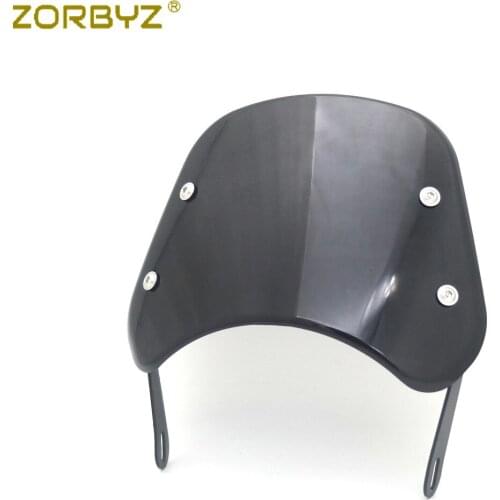 ZORBYZ Universal Motorcycle Smoke 5-7'' Round Headlight Windshield Fairing Windscreen Deflector For Honda CB400 500 GN125 CG125
