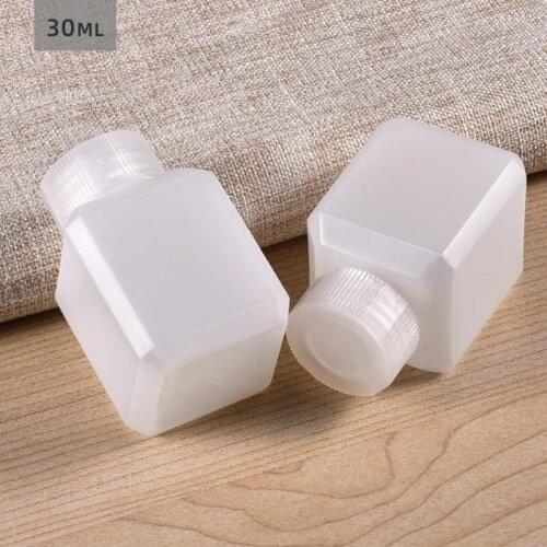 30ML Travel Bottle Empty Square Plastic Bottle Small Mouth Refillable Lotion Liquid Storage Container 10PCS