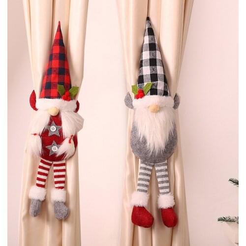 10 Pcs Christmas Curtain Tieback Buckle Gnome Curtain Tiebacks Holder Fastener Window Ornaments Home Decorations Wholesale X2