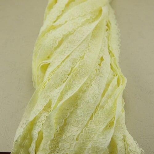 100 yards 13mm width light yellow stretch elastic lace tirm sewing/clothes/Apparel accessories C30(1)