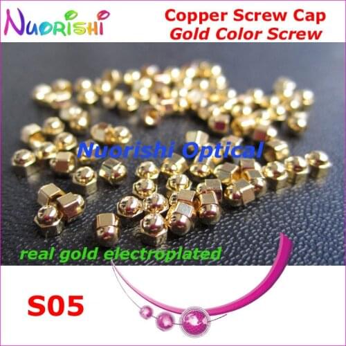 10000pcs Glasses Eyewear Eyeglasses Gold Electroplated Brass Screws Hexagon Hex Caps Nuts 1.4mm 1.2mm S05 Free Shipping