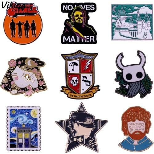 20pcs/lot G1771 Art Vangogh Funny Cartoon Enamel Pins and Brooches for Women Men Lapel pin backpack bags badge Collection Gifts