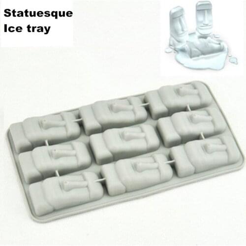 3pcs/Set Ice Cube Tray Mold Makes Ice Mould Novelty Gifts Easter Island Statuesque Ice Tray Summer Drinking Tool Kitchen Tool