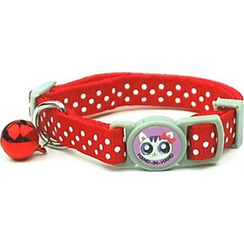 60 Pieces/lot) New Arrival Nylon Collar for Cat Polka Dot Lace Puppy Collar Pet Shop