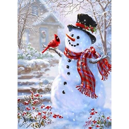 5D DIY Diamond Painting Accessories Snowman Full Square Drill Picture of Rhinestones Mosaic Home Decoration Diamond Art