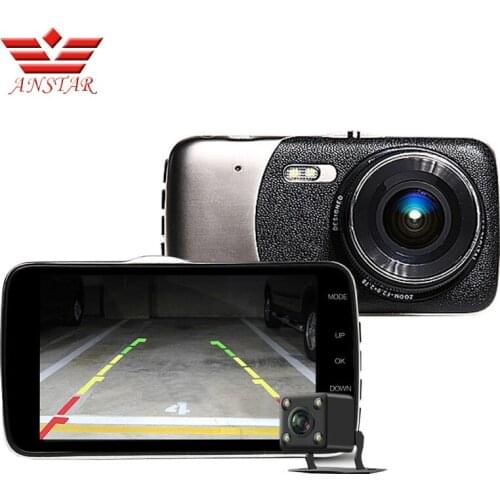 Anstar 4 inch Car Dvr Video Recorder Dashcam Dual Len Camera FHD 1080P Dash Cam Vehicle Camera Auto Camcorder
