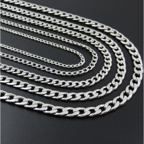 3/4/5/6/7mm 16inch-36inch Stainless Steel Figaro Chain, Stainless Steel Nk Necklace For Man & Women Fashion Gift Jewelry
