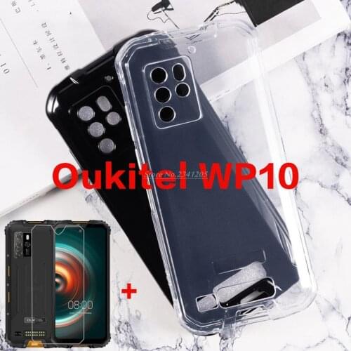 360 Degree Full Cover Clear Case For Oukitel WP10 Back Cover Soft Black TPU Case with Tempered Glass For Oukitel WP10 Pelicula