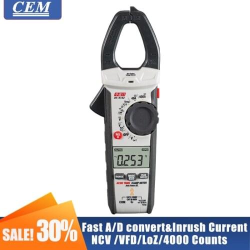Digital Clamp Multimeter CEM DT-9182 High-precision True RMS Ammeter Fully Automatic Digital Display AC NCV LoZ Voltage