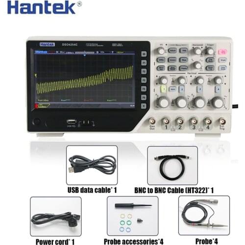 Hantek DSO4254C Digital Storage Oscilloscope 4CH 250Mhz 1Gs/s Benchtop Osciloscopio 25MHz Function/Arbitrary Signal Generator