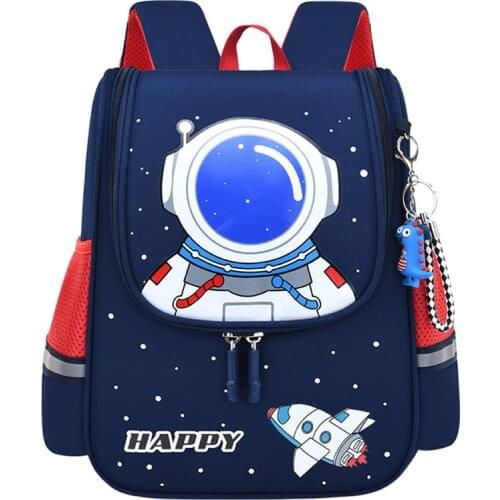Children Cartoon Backpack For Boys Astronaut Printing School Bag Kids Lightweight Bookbag Girl Student Bagpack Kindergarten Sac