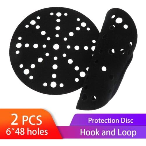 2pcs Ultra-thin Surface Protection Disc 6 inch 48 holes 150mm Power Tools Accessories for Polishing & Grinding - Hook and loop