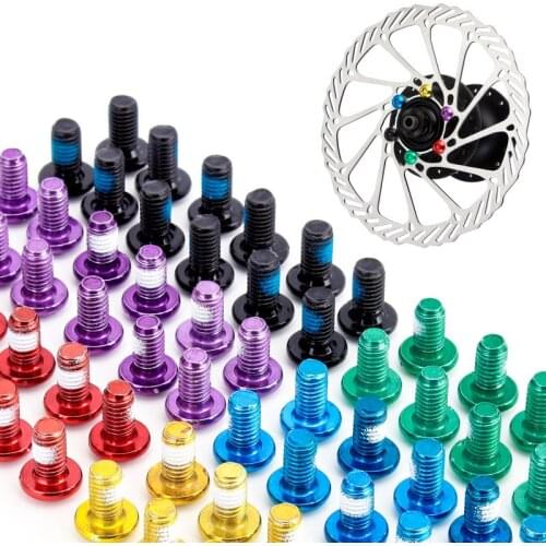 12Pcs/Lot Mountain Bike Disc Screw Bicycle Fitting Alloy Steel Disc Disc Brake Pad T25 Screw M5*10 Colourful Screw Free Shipping