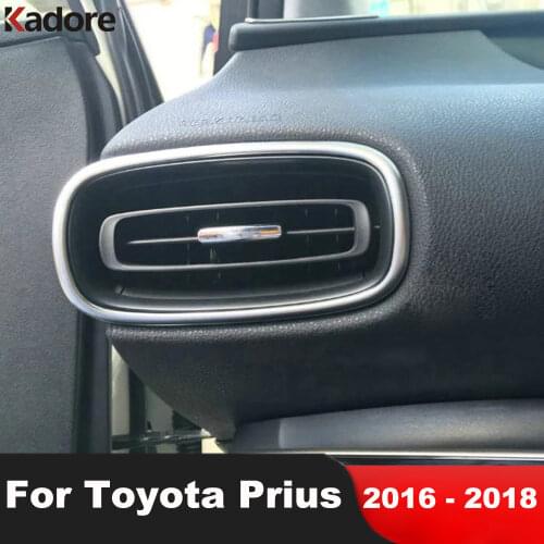 For Toyota Prius 2016 2017 2018 Matte Interior Front Air Condition Vent Outlet Cover Trim Sticker Car Styling Accessories 2pcs