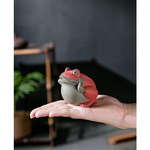 Rainforest / Frog status / zisha yixing carved tea play set toad statues Toy tea pet figures porcelain ceramics Painted pottery
