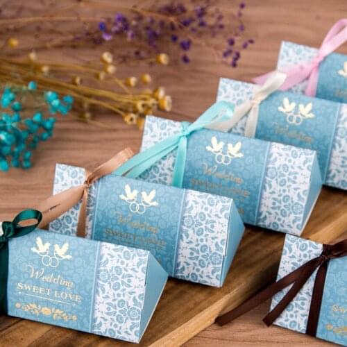 European style Wedding candy box candy paper packaging flower gift box simple Wedding Decoration Favors Event Party Supplies