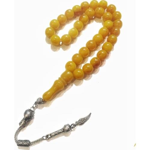 Islamic Tasbih Muslim Rosary Beads 33 Prayer For Men Bracelet For Men Accessory Musbiha Powder Amber Stone Handmade Turkey 03