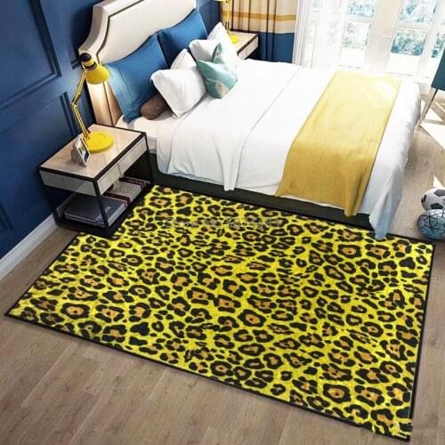 Leopard Pattern Carpet Cartoons 3D Printed Child Big Carpets for Living Room bedroom Area Rugs Soft Golden velvet Home Floor Mat