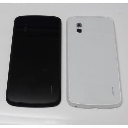 New High Quality Battery Cover For LG Google Nexus 4 E960 Battery Door Back Glass Housing Cover + NFC Repair Parts Black White