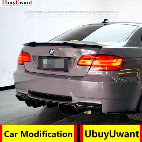 M4 Style Carbon Fiber Rear Roof Spoiler Trunk Lip Boot WING FOR BMW E92 Spoiler 2005 - 2012 3 Series 2 Door E92 M3 E92 Coupe