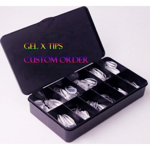 Custom Order Gel X Tips Nail Extension System Full Cover Pre-shaped Sculpted False Tip Bag of 240