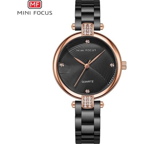 MINI FOCUS Women Watch Fashion Diamond Waterproof Quartz Watch Steel Belt Female Watch Elegant Ladies Dress Watch Montre Relogio