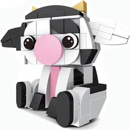 Friend Animal Sets LTHM043 128PCS Blocks Accessories Toy For Children Model Building Toys Hobbies Cow Animals Friends Kids Gifts