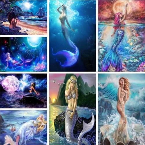 5D Diy Diamond Painting Disney Mermaid Home Decor Cross Stitch Kits Diamond Embroidery Mosaic Art Picture
