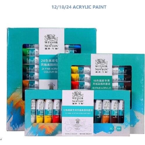 WINSOR&NEWTON 12/18/24 colors Acrylic Paints ART fine painting supplies 10ml/piece