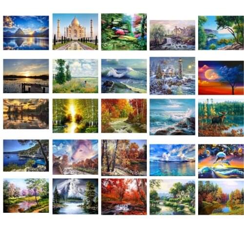 Scenery 4 Counted Cross Stitch 11CT 14CT 18ct 25ct 22ct 28ct Cross Stitch Kits Embroidery Needlework Sets