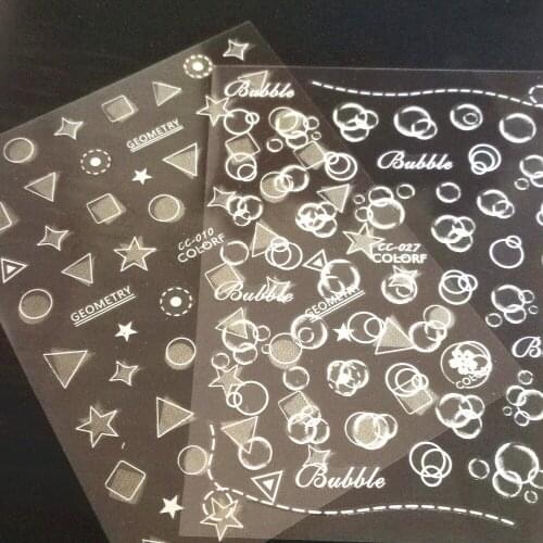 Newest CC-010 3d nail stickers back glue nail decals template Japan type DIY decorations for nail manicure accessory