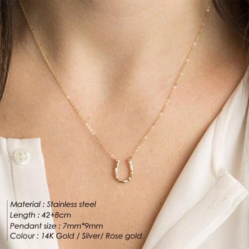 New Arrival 50CM U Shaped Pendant Hammer Necklaces for Women Gifts/Party/Date 3 Colors Rose Gold/Gold Color Neckalace Jewelry