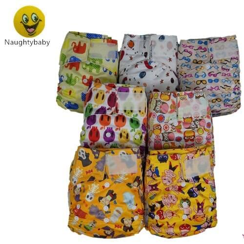 2019 New Design NaughtyBaby Reusable Baby Cloth Diapers OneSize Washable Pocket Nappies With bamboo Insert