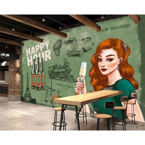 Beibehang Custom wallpaper 3d photo murals nostalgic advertising living room restaurant stereo TV wallpaper decoration painting