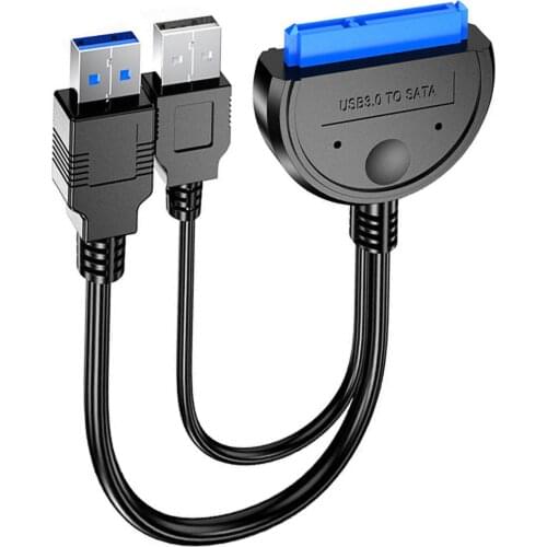 USB 3.0 To SATA Hard Drive Adapter Cable UASP Converter For 2.5" SSD HDD Hard Disk Adapter (USB3.0)-Black