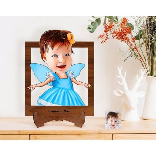 Personalized Girls Kids Fairy Caricature Of Wooden STANDING 3D Biblo-1