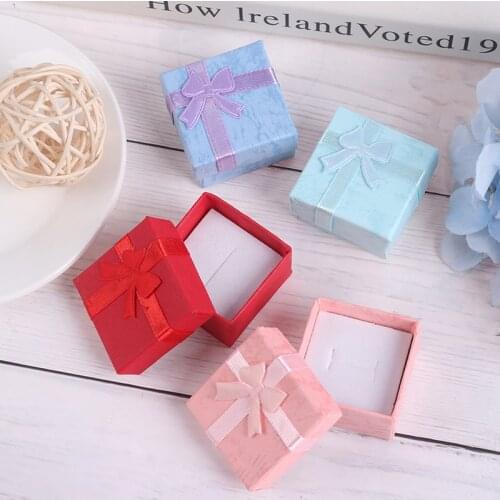 10Pcs Jewelry Organizer Gift Box Necklace Earrings Ring Paper Packaging Box 4*4cm Valentines Day Gift Box
