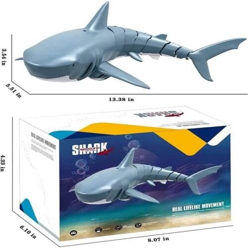 RC Shark Durable Fish Boat 4 CH Submarine Radio Remote Control Electronic Toy Kids Birthday Gift for Children