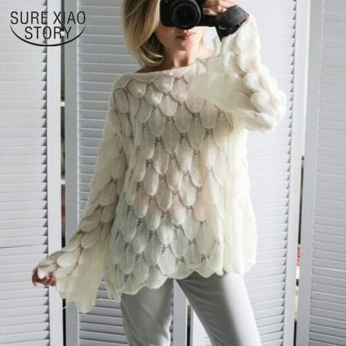 Autumn Loose Knitted Sweater Women Hollow Out Sweaters for Women Butterfly Sleeve Casual Jumper Lady Fashion Sueter Mujer 12269