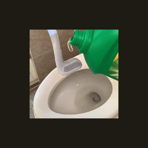 Golf Brush Head Toilet Brush Silicone Deep Cleaning Long Plastic Handle Bendable Brush Head Clean Toilet Corner Easily Brush