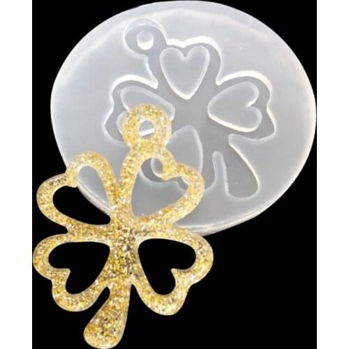 U90E UV Resin Jewelry Liquid Silicone Mold Clover Bell Tree Frame DIY Jewelry Pendant