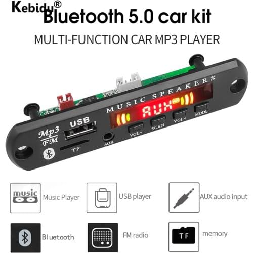 V5.0 Bluetooth MP3 WMA Decoder Board Audio Module USB TF FM Radio Wireless Music Car MP3 Player With Remote Control DC 7V-18V