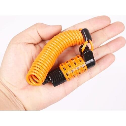 Bike Helmet Mini Cable Spring Lock Portable Anti-Theft Safty Multifunction Portable Lock for Laggage Electric Scooter