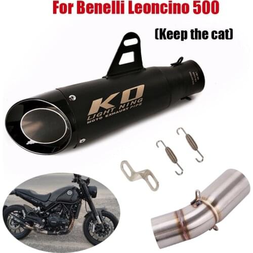 Motorcycle Exhaust Pipe Mid Link Pipe Slip On 51MM Escape Muffler Connecting Tube For Benelli Leoncino 500 Trail