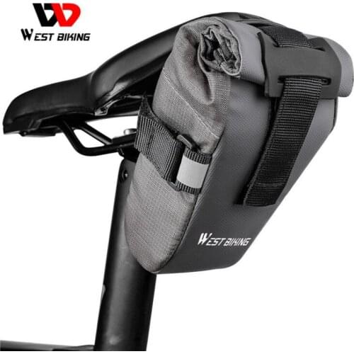 WEST BIKING Rainproof Bike Tail Bag Reflective Cycling Bags For Bike Tube Rear Seatpost Saddle Bag MTB Road Bicycle Accessories