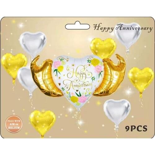 1set Happy Anniversary Foil Balloons Wedding Anniversary Ceremony Birthday Party Air Globos Memorial Day Party Supplies Toys